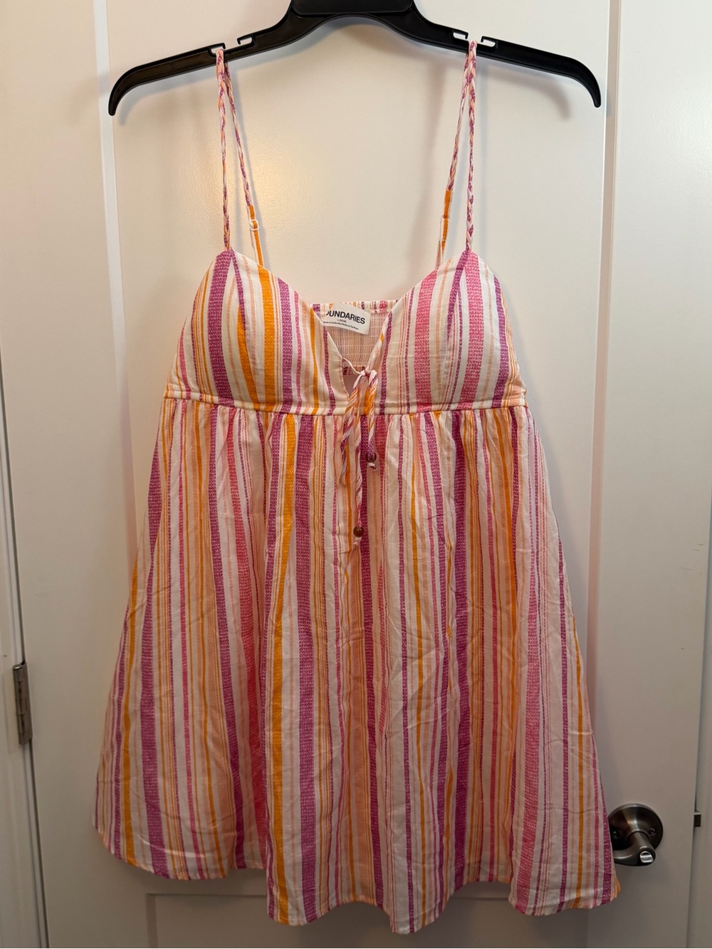 Pink & Yellow Striped cami a line Dress